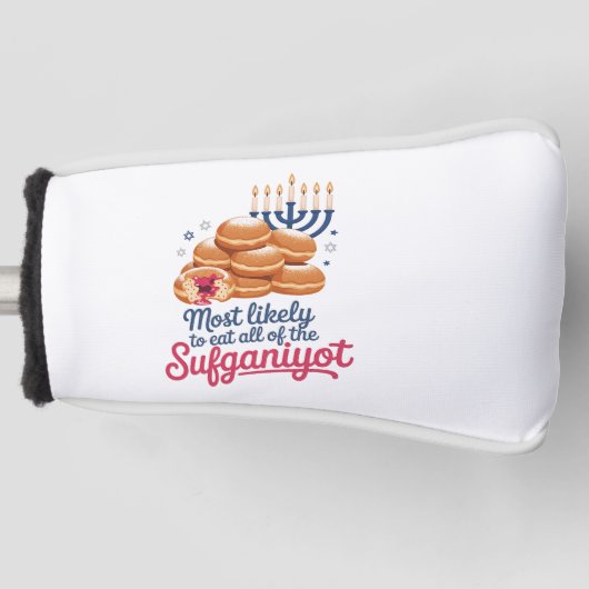 Hoogstwaarschijnlijk eten alle Sufganiyot Chanoeka Golfheadcover (Voorkant)