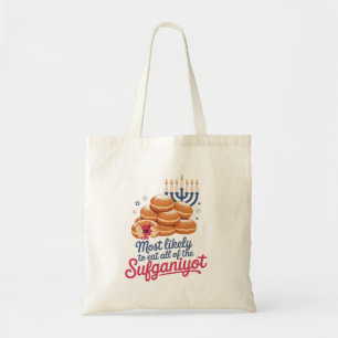 Hoogstwaarschijnlijk eten alle Sufganiyot Chanoeka Tote Bag