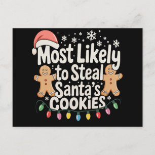 Hoogstwaarschijnlijk gaat Kerstman Koekjes Stelen Feestdagenkaart