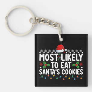 Hoogstwaarschijnlijk gaat Kerstmannen koekjes eten Sleutelhanger