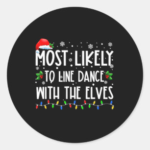 Hoogstwaarschijnlijk gaat Line Dance met elfen Ker Ronde Sticker