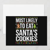 Hoogstwaarschijnlijk gaat Santas kerstkoekjes eten Feestdagenkaart (Voorkant / Achterkant)