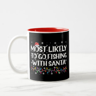 Hoogstwaarschijnlijk gaat vissen met de Kerstman X Tweekleurige Koffiemok
