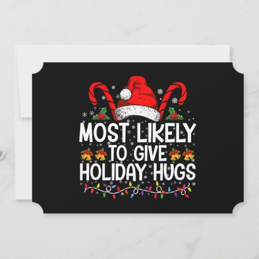 Hoogstwaarschijnlijk geven vakantie knuffels kerst kaart (Voorkant)