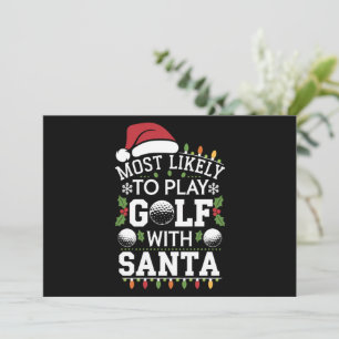 Hoogstwaarschijnlijk golf spelen met de Kerstman F Feestdagenkaart