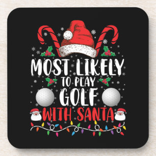 Hoogstwaarschijnlijk golf spelen met Kerstman Fami Bier Onderzetter