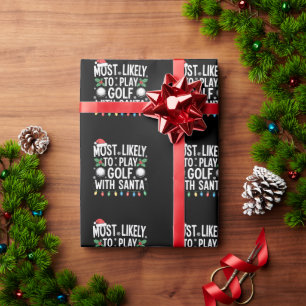 Hoogstwaarschijnlijk golf spelen met Kerstman Fami Cadeaupapier