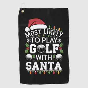 Hoogstwaarschijnlijk golf spelen met Kerstman fami Golfhanddoek