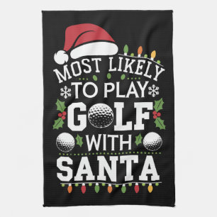 Hoogstwaarschijnlijk golf spelen met Kerstman Fami Theedoek
