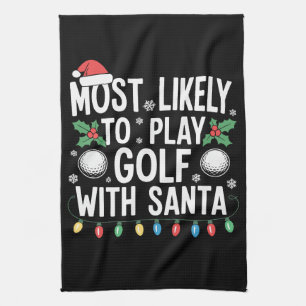 Hoogstwaarschijnlijk golf spelen met Kerstman Fami Theedoek