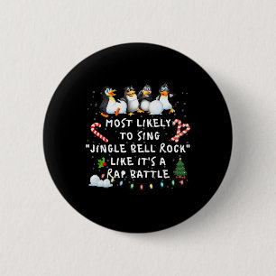 Hoogstwaarschijnlijk grappige Jingle Bell kerstpyj Ronde Button 5,7 Cm