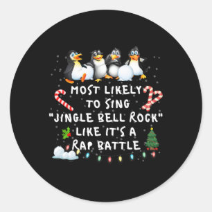 Hoogstwaarschijnlijk grappige Jingle Bell kerstpyj Ronde Sticker