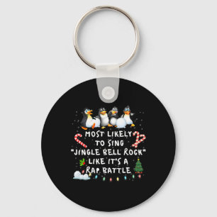 Hoogstwaarschijnlijk grappige Jingle Bell kerstpyj Sleutelhanger