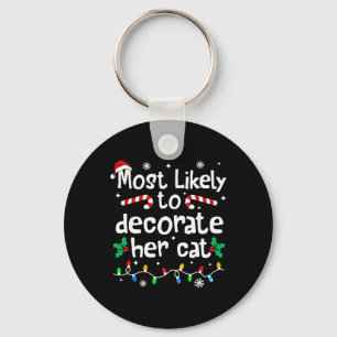 Hoogstwaarschijnlijk haar kattenfamilie kerst M ve Sleutelhanger