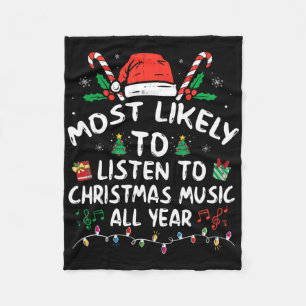 Hoogstwaarschijnlijk het hele jaar door kerstliedj fleece deken