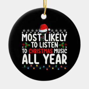 Hoogstwaarschijnlijk het hele jaar door kerstliedj keramisch ornament