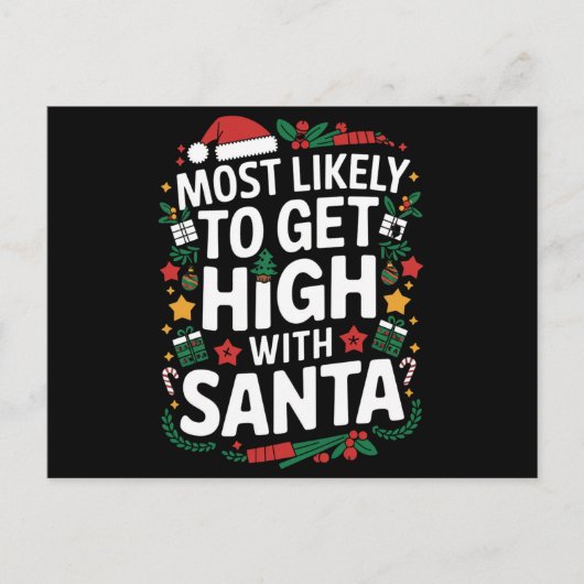 Hoogstwaarschijnlijk high worden met kerstmis feestdagenkaart (Voorkant)
