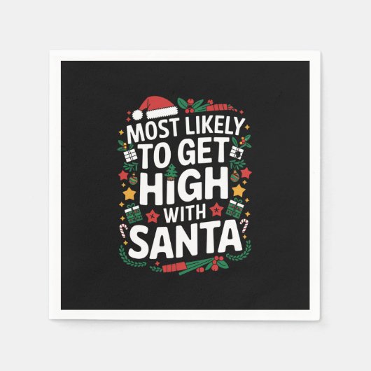 Hoogstwaarschijnlijk high worden met kerstmis servet (Voorkant)