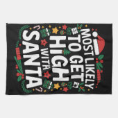 Hoogstwaarschijnlijk high worden met kerstmis theedoek (Horizontaal)