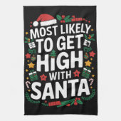 Hoogstwaarschijnlijk high worden met kerstmis theedoek (Verticaal)