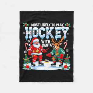 Hoogstwaarschijnlijk hockey spelen met Kerstman Ke Fleece Deken