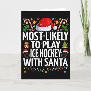 Hoogstwaarschijnlijk ijshockey te spelen met Kerst Kaart