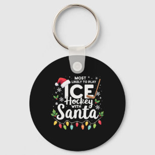 Hoogstwaarschijnlijk ijshockey te spelen met Kerst Sleutelhanger