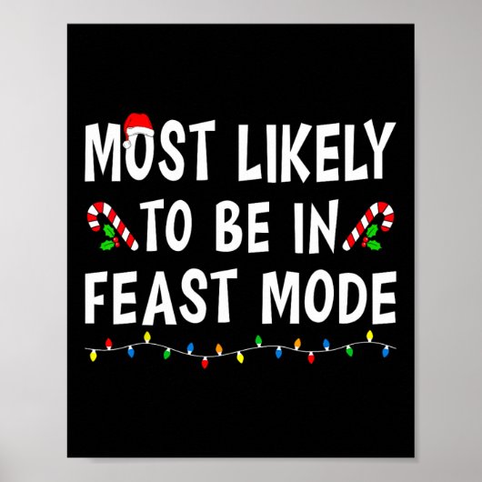 Hoogstwaarschijnlijk in de feestmodus Xmas Funny F Poster (Voorkant)