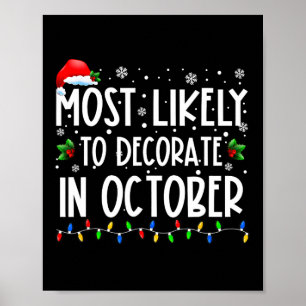 Hoogstwaarschijnlijk in oktober versieren Leuk fam Poster