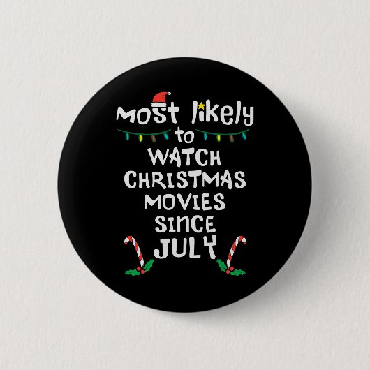 Hoogstwaarschijnlijk kerstfilms bekijken juli kers ronde button 5,7 cm (Voorkant)