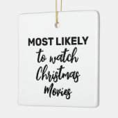 Hoogstwaarschijnlijk kerstfilms kijken keramisch ornament (Links)