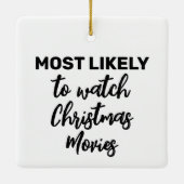 Hoogstwaarschijnlijk kerstfilms kijken keramisch ornament (Achterkant)