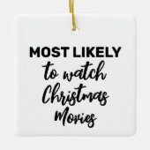 Hoogstwaarschijnlijk kerstfilms kijken keramisch ornament (Voorkant)