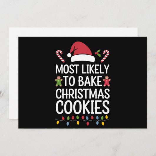 Hoogstwaarschijnlijk Kerstkoekjes Bakken Funny Bak Feestdagenkaart (Voorkant / Achterkant)