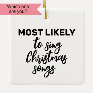 Hoogstwaarschijnlijk kerstliedjes zingen keramisch ornament