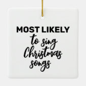 Hoogstwaarschijnlijk kerstliedjes zingen keramisch ornament (Achterkant)