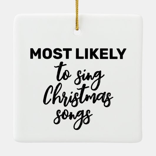 Hoogstwaarschijnlijk kerstliedjes zingen keramisch ornament (Achterkant)