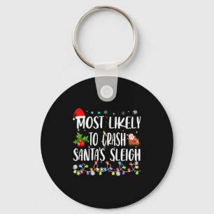 Hoogstwaarschijnlijk Kerstman Slede Crash Grappige Sleutelhanger