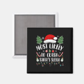 Hoogstwaarschijnlijk Kerstman Slede Crash Kerstgra Magneet (Voorkant / Achterkant)