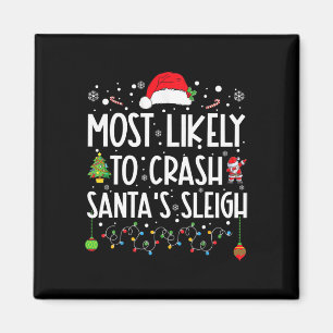 Hoogstwaarschijnlijk Kerstman Sleigh Crashen Leuk Magneet