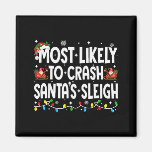 Hoogstwaarschijnlijk Kerstman Sleigh Familie Match Magneet