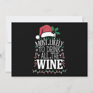 Hoogstwaarschijnlijk Kerstmis Alle Wijn Familie Dr Feestdagenkaart