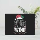 Hoogstwaarschijnlijk Kerstmis Alle Wijn Familie Dr Feestdagenkaart (Staand voorkant)