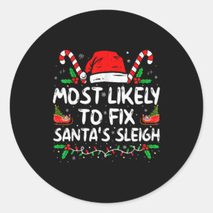 Hoogstwaarschijnlijk Kerstmis Familie Sinterklaas  Ronde Sticker
