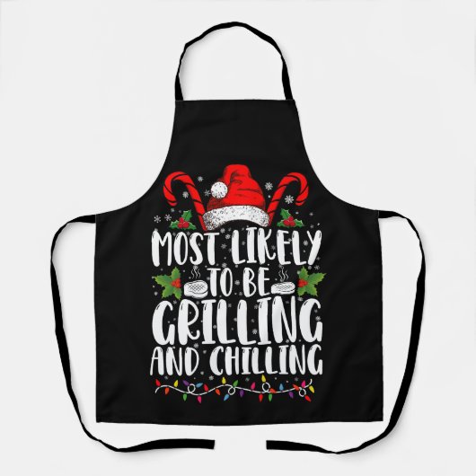 Hoogstwaarschijnlijk Kerstmis grillend en koelend Schort (Voorkant)