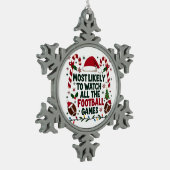 Hoogstwaarschijnlijk kijken naar alle Football Gam Tin Sneeuwvlok Ornament (Links)