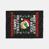 Hoogstwaarschijnlijk kijken naar volleybal kerstmi fleece deken (Voorkant (Horizontaal))
