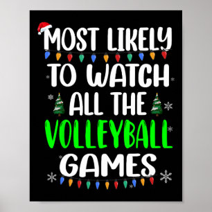 Hoogstwaarschijnlijk kijken naar volleybalwedstrij poster