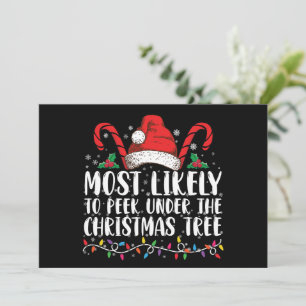Hoogstwaarschijnlijk kijkt onder de kerstboom Kers Kaart