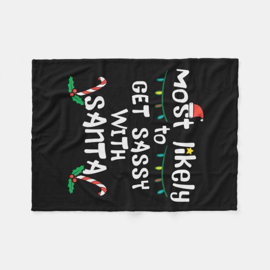 Hoogstwaarschijnlijk krijgen syy met kerstmis fami fleece deken (Voorkant (Horizontaal))